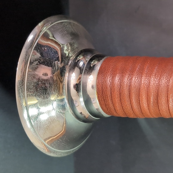 Bombay set of 2 Leather Wrapped/Metal Candle Sconces. - Picture 2 of 13